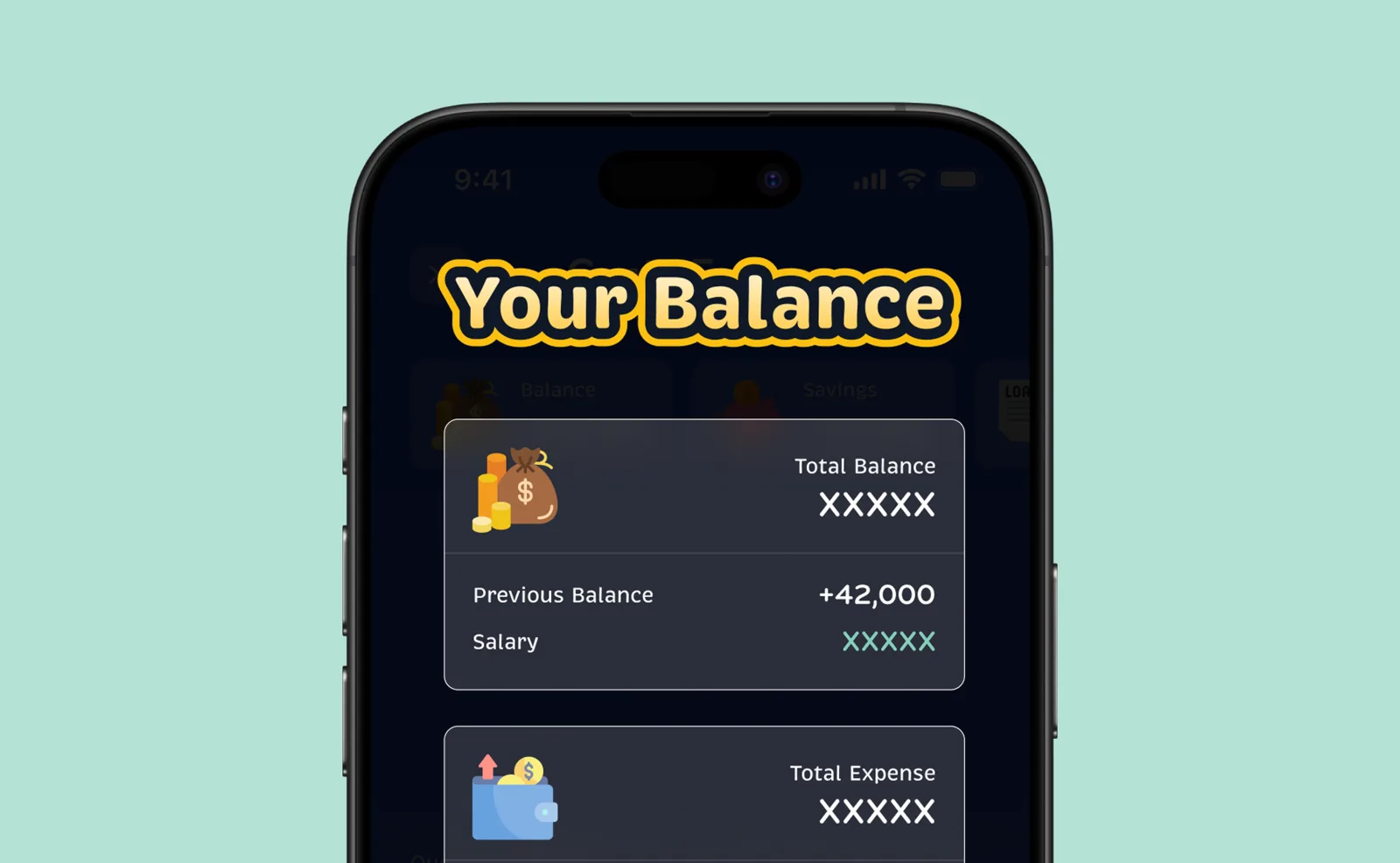 Genie Fortune — Your Balance screen showing the financial simulation ledger